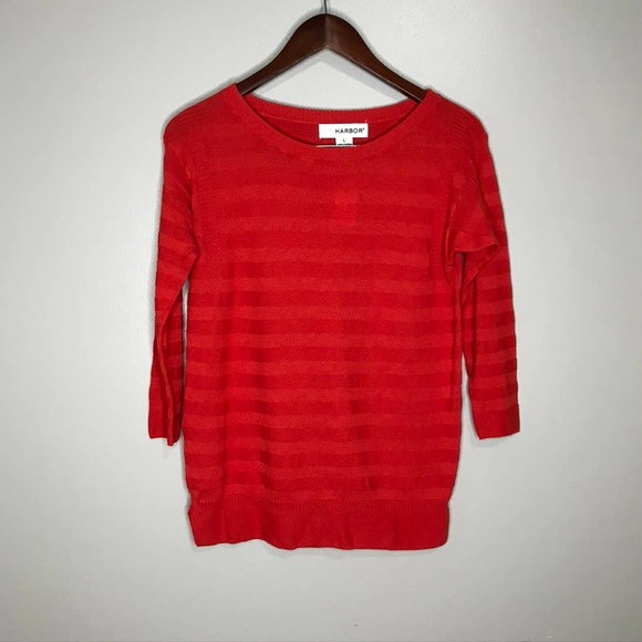New! Sag Harbor Red Large Sweater - Picture 2 of 6